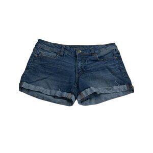 Aeropostale Womens Denim Midi Shorts Size 2 Blue Cotton Blend Casual Summer